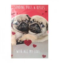 Pug Valentines Day card