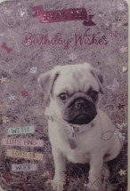 Cute Pug Puppy Birthday Card