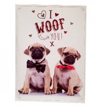 I Woof You Pug Valentines Day Card