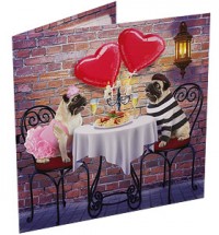 Romantic Pugs Valentines Day Card