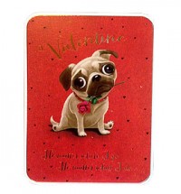 Pugs & Roses Valentines Day Card