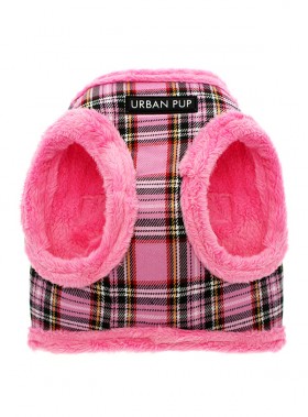 Urban Pup Pink Checked Step In Fleece Lined Jacket Harness