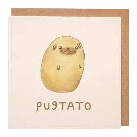 Pugtato Funny Blank Pug Card