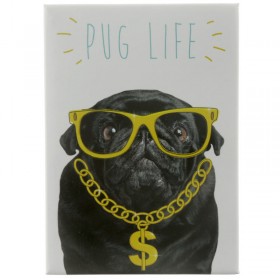 Black Pug Life Fridge Magnet