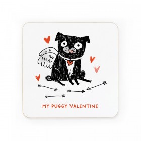 My Puggy Valentine Coaster By Gemma Correll