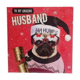 Husband Bah Hum Pug Christmas
