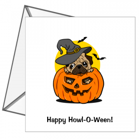 Pug Halloween Card