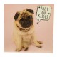 BABY PINK PUGS & KISSES BIRTHDAY CARD