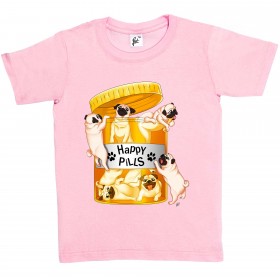 Kid’s Happy Pills Pug T-Shirt (Available in 7 colours)