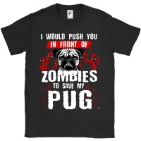Mens Funny Pug Zombie T-Shirt