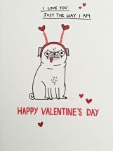 Funny Pug Valentines Day Card By Gemma Correll