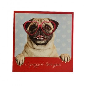 I Puggin Love You Valentines Card