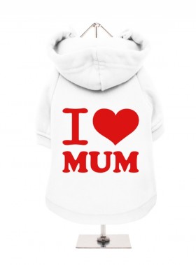 I Love Mum White Fleece Lined Hoodie (Available in 4 colours)