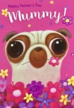 Large Pug Mothers Day Card