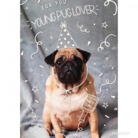 For A Young Pug Lover Birthday Card