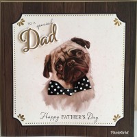 Large Pug Fathers Day Card