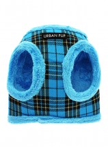 Urban Pup Blue Checked Step In Fleece Lined Jacket Harness