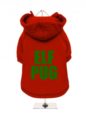 Elf Pug Christmas  Fleece Lined Hoodie