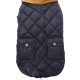 NAVY QUILTED COAT BACK
