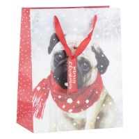 Large Pug Christmas Gift Bag