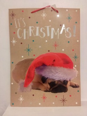 Extra Large Pug Christmas Gift Bag