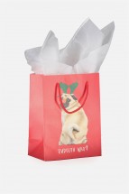 Funny Pug Small Christmas Gift Bag