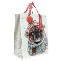 Medium Pug Christmas Gift Bag