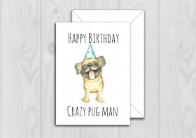 Funny Pug Birthday Card