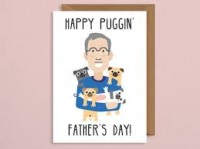 Cute Pug Fathers Day Card