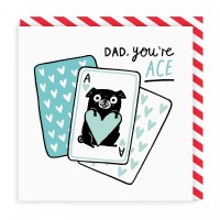 Cute Dad Pug Blank Card By Gemma Correll