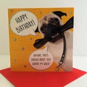 Cute & Funny Pug Birthday Card