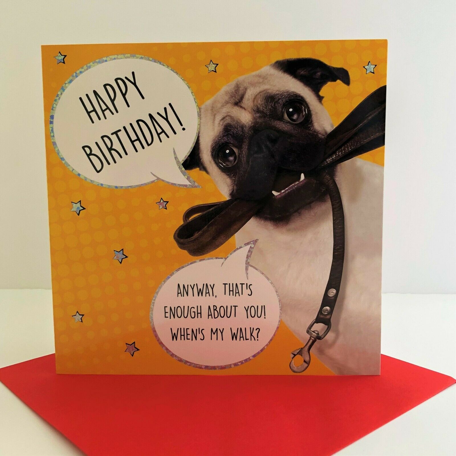 Funny pug birthday cards