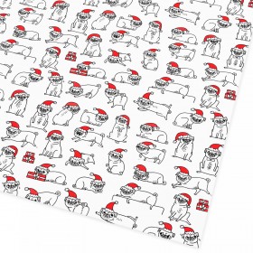 Large Thick Pug Christmas Gift Wrap Sheets By Gemma Correll