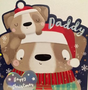 Extra Large Daddy Pug Christmas Card