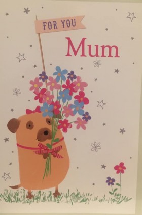 Cute Large Pug Mothers Day Card