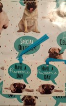 Cute Pug Large Gift Wrap Sheet & Tag Set