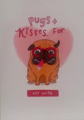 For My Wife Cute Pug Blank Card For All Occasions