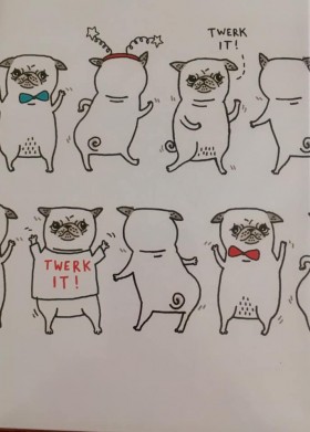 Funny Pug Blank Card By Gemma Correll -Limited Edition