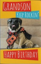 Cool Pug Grandosn Birthday Card