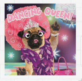 Dancing Pug  Blank Card