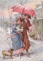 Stunning Pug Vintage Christmas Card