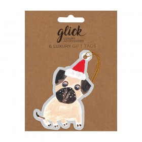 Pug Christmas Gift Tags Set Of 6