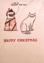 Gemma Correll Pug & Cat Funny Christmas Card
