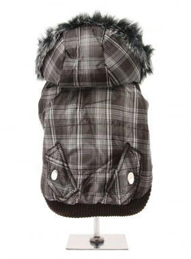 Checked Brown Urban Pup Unisex Park Coat