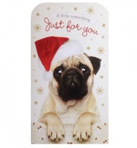 Cute Pug  Money Wallet Christmas Card
