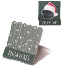 Black Pug Santa Mini Christmas Nail Files