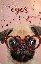 Cute Large Pug Valentines Day Card