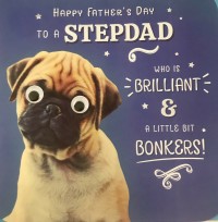 Pug StepDad Fathers Day Card