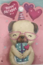 Cute Pug Birthday Card