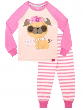 Cute Girls Pug Pyjama Set